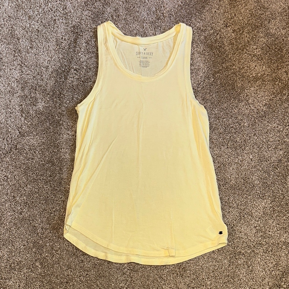 American Eagle Outfitters Yellow Sleeveless Tank Top